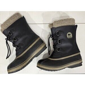 Sorel Yoot Pac Winter Boots Waterproof Insulated Black Snow Unisex Youth 4